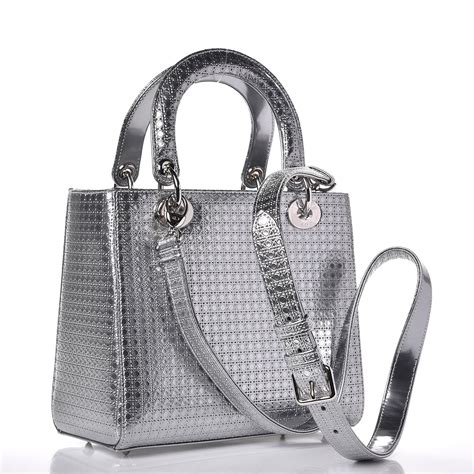 supple lady dior silver|Lady Dior handbag medium.